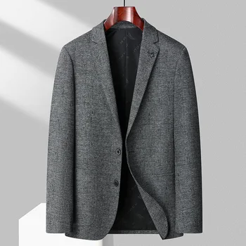 Мужской повседневный костюм Весна и осень 2023, новая однотонная легкая деловая куртка в западном молодежном корейском стиле, приталенная куртка