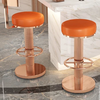 Дизайн дома Барные стулья Обеденные стулья Nordic Регулируемые поворотные барные стулья Бархатный стул Кухонные табуреты для барной мебели AB50BY