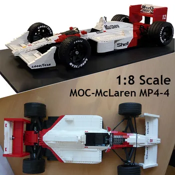 Новый Изготовленный на Заказ MOC 1592PCS Formula One Car MP4-4 F1 Cars Строительные Блоки Модель с двигателем V6 DIY Комплект Кирпичей Игрушки Подарочный Набор На День Рождения