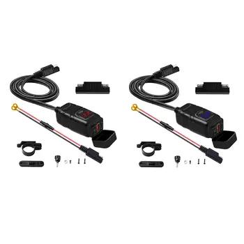 USB-зарядное устройство для мотоцикла с вольтметром 12 В-24 В для смартфона, GPS-планшета