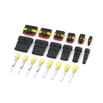 5 комплектов Комплект 2 pin 1/2/3/4/5/6 контактов Way AMP Super seal Водонепроницаемый Разъем для электрического Провода Штекер для автомобиля Водонепроницаемый разъем
