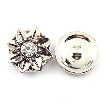 Бесплатная прямая доставка 1,8-2 см сплав кристалл цветочный дизайн шарм кнопка 