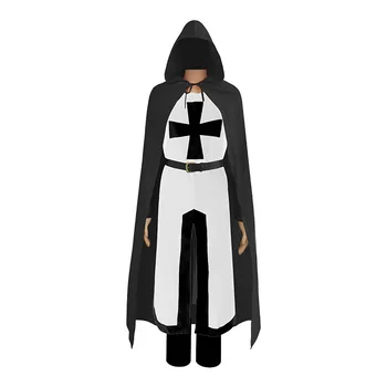 Средневековый костюм Тамплиера на Хэллоуин, Накидка с крестом, костюм воина Эпохи Возрождения