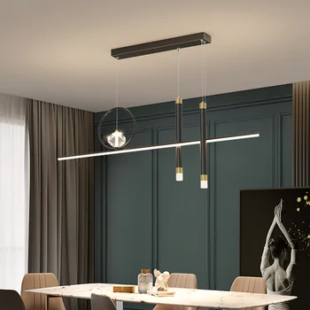 Современные подвесные светильники Nordic LED, полностью медные, креативные, персонализированные, простой обеденный стол, стойка регистрации, бар, светильники для выставочного зала
