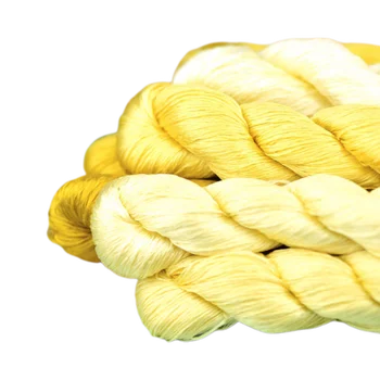 1 цвет 400 м Сучжоуская вышивка, 100% натуральный шелк, вышитая линия, шелк, сделай сам, специальная Шелковистая яркая цветная линия, обычные цвета, желтый