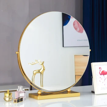 Nordic Light Зеркало для макияжа Для Девочек Led Антикварное роскошное Зеркало для макияжа в корейском Общежитии Espejo Maquillaje Luz Аксессуары для домашнего дизайна