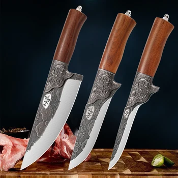 Кованый обвалочный нож, Острый нож для снятия шкуры, Нож для разделки мяса из нержавеющей стали, Профессиональный Нож для разделки мяса