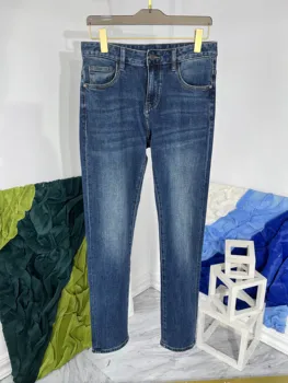 Горячая мода Осень Зима Шикарные мужские высококачественные брендовые новые дизайнерские повседневные джинсы с вышивкой, джинсовые брюки C155