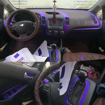 Для Kia K3 2012-2018/kia Cerato Внутренняя Центральная панель управления Дверная ручка Наклейки из углеродного волокна, наклейки для стайлинга автомобилей, аксессуары