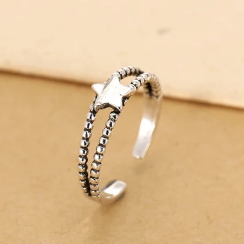 REETI, высококачественные ювелирные изделия из стерлингового серебра 925 пробы, Тайское серебряное индивидуальное открытое кольцо, Горячая распродажа колец, Открытое кольцо, Кольцо со звездой