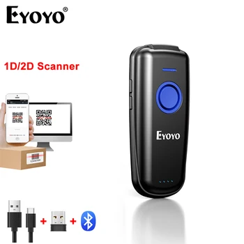 Портативный Bluetooth-сканер QR-кода Eyoyo EY-023 с кнопкой Регулировки громкости и выключателем питания Mini 1D/2D Считыватель штрих-кодов Инвентарь
