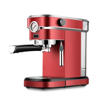 Ретро красный 1.1 л 15 бар, паровая эспрессо-машина, электрическая пенная кофемашина, кухонный прибор