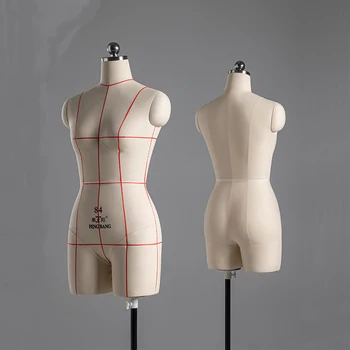 Швейная модель женского портного, тело манекена для дизайна одежды, подставка для формы платья с бюстом, металлическая основа, которую можно закрепить