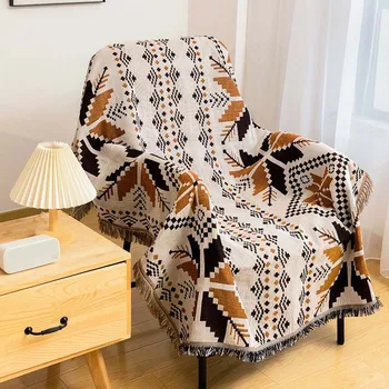 Одеяло для дивана в скандинавском этническом стиле, настенное покрытие, домашний декоративный коврик для отдыха, Покрывало для кемпинга, коврик для пикника, Гобелен