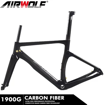 AIRWOLF T1000 Дорожная карбоновая велосипедная рама 142*12 мм BSA Super Light Carbon bicycle Frameset 700x25 Бесплатная гарантия 2 года