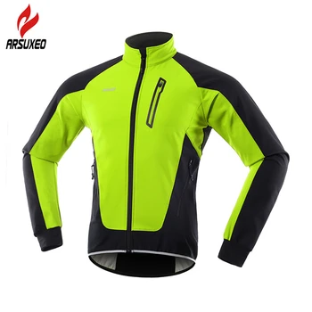 ARSUXEO Светоотражающая Мужская зимняя тепловая велосипедная куртка, Ветрозащитная Водонепроницаемая Велосипедная одежда, Велосипедная куртка, MTB Пальто