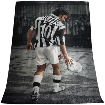 Звезды футбола Алессандро Дель Пьеро, Величайший игрок, Футбольные спортсмены, Mes-Si, Плакат спортивной эстетики, Мягкое Уютное фланелевое одеяло