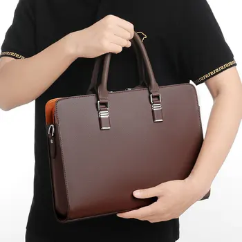 2023 Мужская сумка-портфель Высокого Качества, Деловые сумки-мессенджеры из искусственной кожи, Офисная сумка, 14-дюймовая сумка для ноутбука, сумка через плечо
