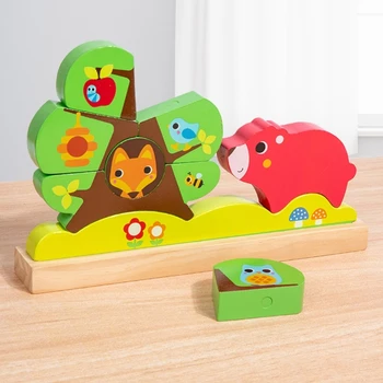 Деревянная игрушка для укладки Магнитного блока в виде дерева, подарок на праздник для детей и малышей