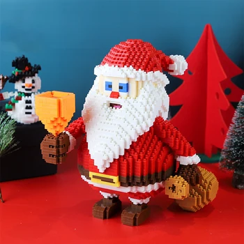 Рождественская Елка, Модель Церкви, Строительные блоки, Сани с Оленями Санта-Клауса, 3D Миниатюрные Строительные блоки, Снеговик, Рождественский подарок, игрушка