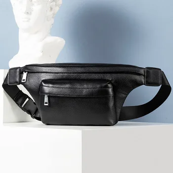 Новая нагрудная сумка AETOO, мужская кожаная сумка для отдыха, модная простая городская поясная сумка