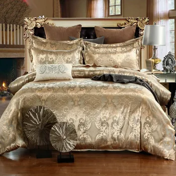 Комплект Постельных Принадлежностей King Size Пододеяльник Льняное Одеяло Queen Size Кровать Золотое Стеганое Одеяло