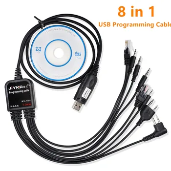 Многофункциональный USB-кабель для программирования 8 в 1 с CD-диском Baofeng Walkie Talkie UV5R UV82 HYT Radiocan Совместим с несколькими радиостанциями