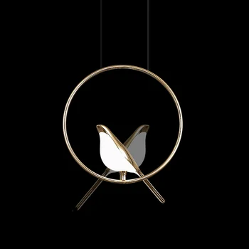 Современный креативный подвесной светильник, Дизайнерская позолоченная лампа в виде птицы для коридора, спальни, гостиной, украшения дома, подвесные светильники, светильники