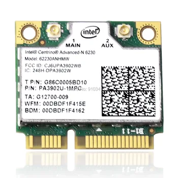 62230ANHMW Беспроводной + 3,0 Bluetooth Половина МИНИ PCI-E 300 Мбит/с 2,4 Г/5 ГГц для Intel Centrino Advanced-N 6230 Wifi Wlan карта
