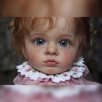 24-дюймовая высококачественная уже готовая расписная кукла ручной работы Reborn для маленьких девочек, Тутти, веснушчатая кожа, очень подробная 3D кожа