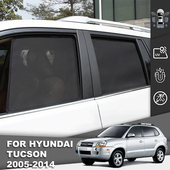 Для Hyundai Tucson Ix35 2009-2016, Магнитный автомобильный солнцезащитный козырек, сетчатая рама на лобовом стекле, шторка на заднее боковое окно, солнцезащитный козырек