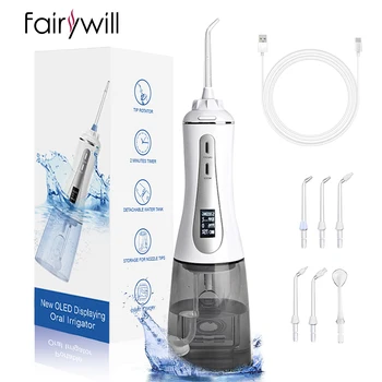 Fairywill 350 мл Портативный Ирригатор для полости рта с ЖК-дисплеем, USB Перезаряжаемый Стоматологический Водяной Флоссер, Струйный Ирригатор, Очиститель зубов