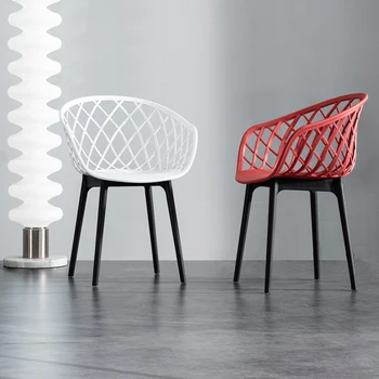 Современный простой стул для отдыха, Удобная спинка для переговоров, Утолщенный пластиковый скандинавский обеденный стул, Ресторанные домашние стулья