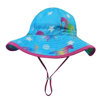 Летняя Шляпа для девочек, детский солнцезащитный пляжный аксессуар, праздничная шапочка с защитой от ультрафиолета с большими полями для купания малышей и мальчиков