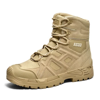Военные ботильоны, мужские уличные кожаные тактические армейские ботинки, мужская рабочая обувь для безопасности, походная обувь, Повседневная походная обувь