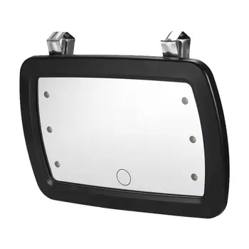 Зеркало для визажа в салоне автомобиля, зеркало для макияжа HD С 6 светодиодными лампами, Заполняющий свет с сенсорным экраном для пальцев, Универсальные Автоаксессуары