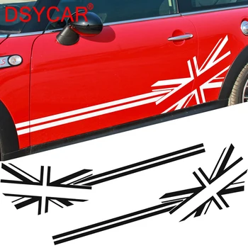 DSYCAR 1 пара Гоночных автомобилей Решетчатая дверь Боковые полосы Наклейка на кузов Наклейки Аксессуары для укладки автомобилей BMW MINI Cooper S