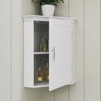 Белый Прочный Практичный Навесной Угловой шкаф для хранения на стене, Удобный Стильный