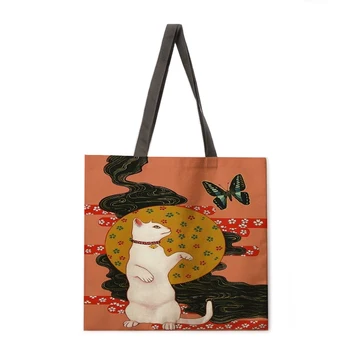 Модная сумка, сумка для покупок, сумочка с принтом Укие-э в японском стиле, женская повседневная сумочка, женская сумка на плечо, уличная пляжная сумочка