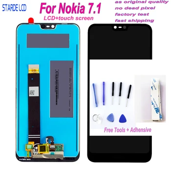 100% Оригинал Для Nokia 7,1 ЖК-дисплей Сенсорная панель Экран Для Nokia 7,1 5,84 
