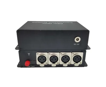 Высокопроизводительный XLR-удлинитель по оптоволокну/4-канальный 3-контактный XLR-преобразователь аналогового баланса аудио в оптоволокно