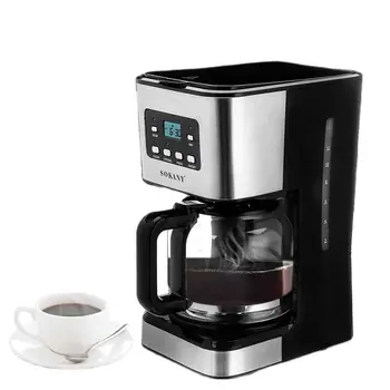 Кофеварка Автоматическая со светодиодным дисплеем, Измельчитель зерен, Свежемолотый американский Кофе Эспрессо, Чай с молоком