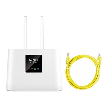 Беспроводной маршрутизатор 4G, 4G WiFi, маршрутизатор 150 Мбит/с с 2 антеннами, встроенный слот для SIM-карты, поддержка максимум 20 пользователей (штепсельная вилка ЕС)