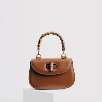 Модная кожаная сумка-мессенджер в стиле ретро 2022 года, бамбуковая сумка, седельная сумка, дизайнерские сумки, кошельки и сумочки, сумка для женщин