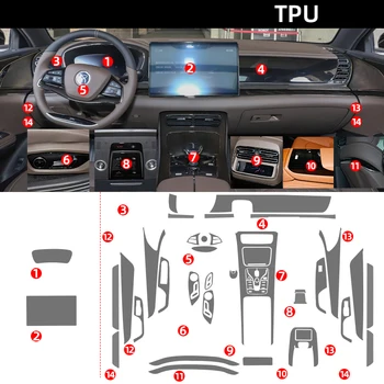 Прозрачная пленка из ТПУ для BYD Seal Наклейки для интерьера автомобиля Розетка на Центральной консоли Сенсорный экран приборной панели Air Gear Дверная панель Windows