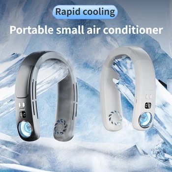 Xao MI Подвесной Вентилятор Для Шеи Охлаждающий Чип USB Перезаряжаемый 4000 мАч Портативный Кондиционер Вентиляторы Безлопастный Холодильник На Открытом Воздухе