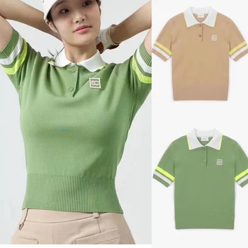 23 Новых женских летних повседневных пуловера для гольфа, облегающий спортивный топ с короткими рукавами и лацканами