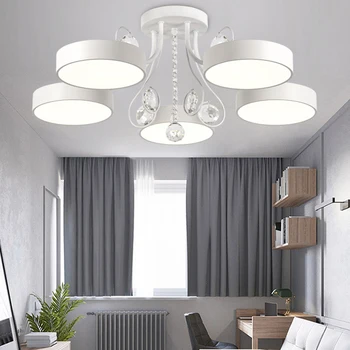 Современный скандинавский светодиодный потолочный светильник, хрустальная лампа для гостиной, спальня, кабинет, ресторан, отель, внутреннее освещение, домашний декор, освещение