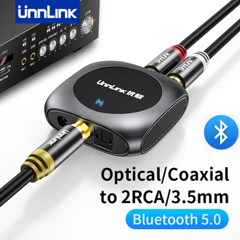 Аудиопреобразователь Unnlink DAC Цифро-Аналоговый Адаптер Bluetooth 5,0 Оптический Коаксиальный Разъем SPDIF-RCA 3,5 мм Аудиоусилитель