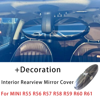 Автомобильная наклейка на внутреннее зеркало заднего вида с черным флагом Для MINI Cooper JCW S One R55 R56 R57 R60 R61 Countryman Auot Аксессуары
